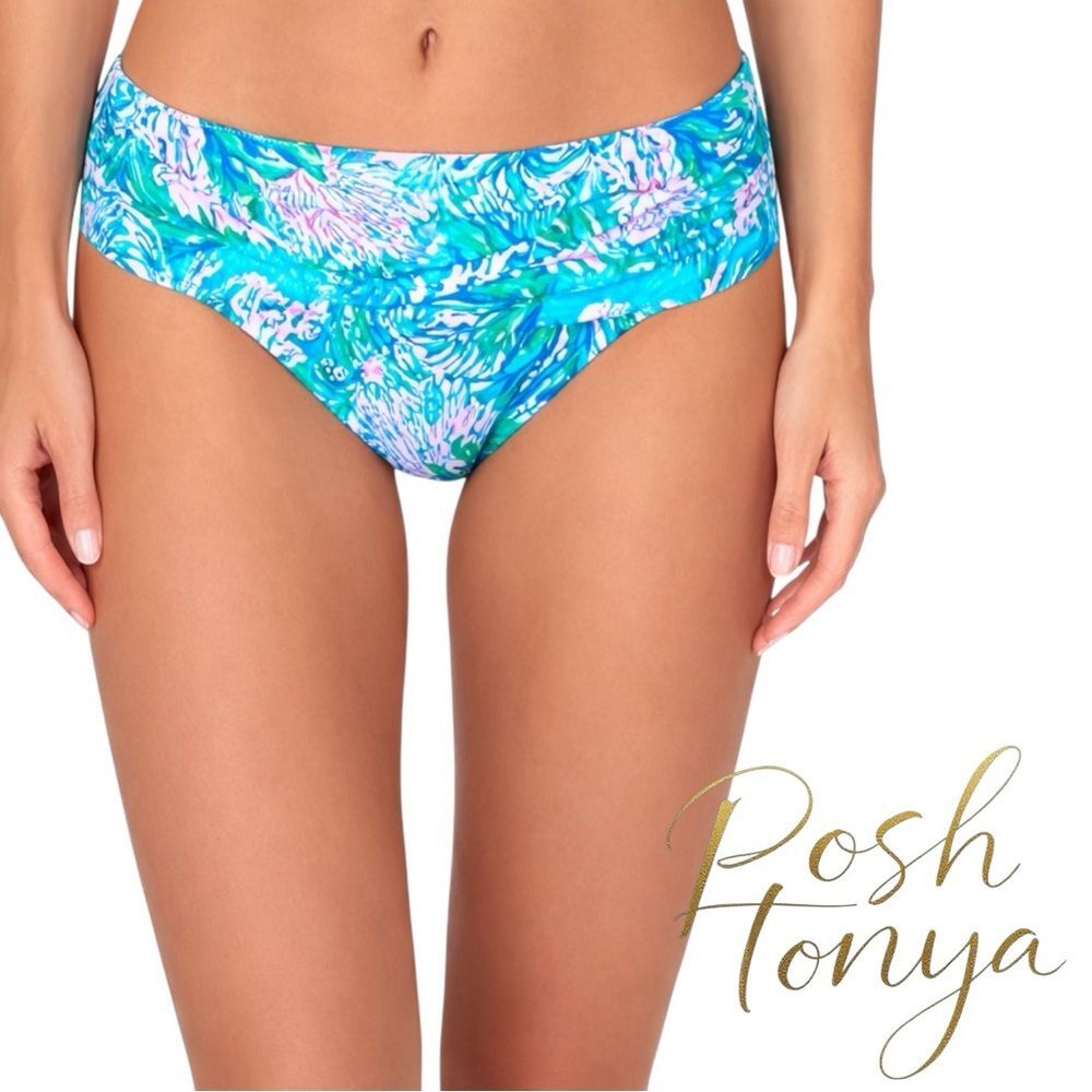 Lilly Pulitzer Lagoon Sarong Hipster Bottom "Strong Current Sea" Womens Size 14